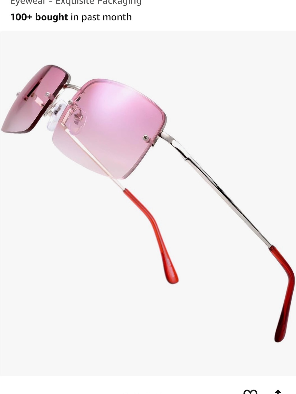 Rimless Pink Gradient Sunglasses